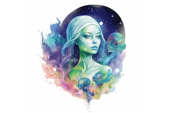 Download Aliens. Watercolor. PNG - Premium Resources